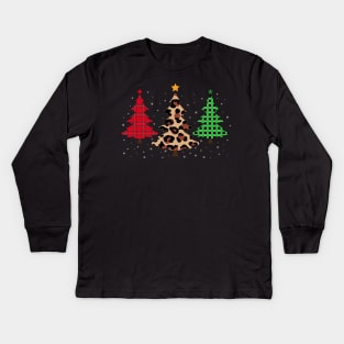 Merry Christmas Trees Kids Long Sleeve T-Shirt